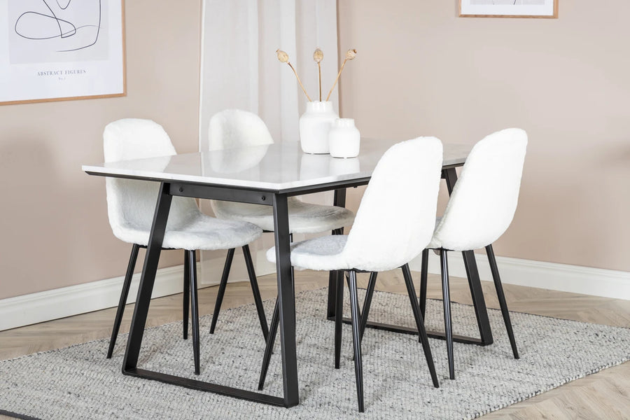 Rektangulært spisebord Estelle 140 x 90 – svart