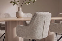 Spisestol Manchi & Olivia 2-pakk – brun + Spisebord rektangulært 210 x 100 – whitewash