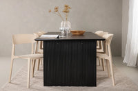 Spisestol 2-pakk + rektangulært spisebord 200 × 100 – beige og svart