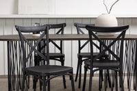 Spisegruppe oval 220 x 100 2-pakk – svart og mocca