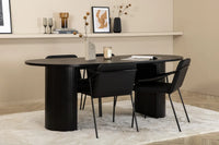 Spisestol Tvist & Bianca 2-pakk + Spisebord ovalt 200 x 90 – svart