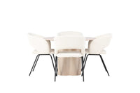 Spisegruppe rund ⌀110 2-pakk – hvitkalket og offwhite