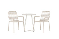 Spisestol Peking & Bacong 2-pakk + kafébord ⌀60 – beige