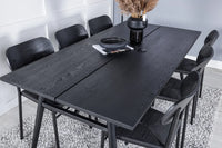 Spisegruppe Sleek & Polly 195 x 95 + 2-pakk – svart