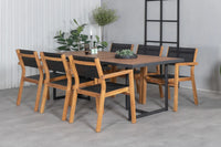 Spisestol Venice & ramme 2-pakk + rektangulært spisebord 200 × 100 – natur