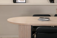 Spisestol Tvist & Bianca 2-pakk, svart + Ovalt spisebord 200 x 90 – hvitvasket