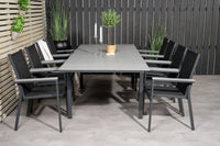Spisegruppe Levels & Parma rektangulær 160 x 100 + spisestoler 2-pakk – svart