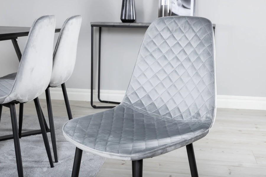 Spisegruppe Polar & Marina 2-pakk 180 x 90 – grå og svart