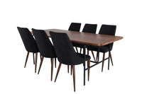Spisegruppe Uno & Leone 200 x 90 2-pakk – natur og svart