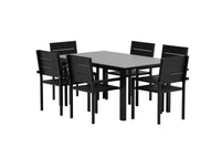 Spisegruppe Levels 160 x 100 + spisestol 2-pakk – svart