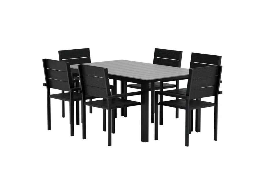 Spisegruppe Levels 160 x 100 + spisestol 2-pakk – svart