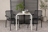 Kafégruppe Borneo & Peking 70 x 70 + 2-pakk spisestoler – beige og svart