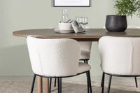 Spisestol Edina & Andy 2-pakk + Spisebord ovalt 180 x 90 – hvit og natur