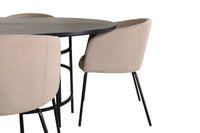 Spisegruppe rund ⌀140 – svart og beige