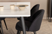 Spisegruppe Jimmy & Velvet 150 x 90 2-pakk – hvit og svart