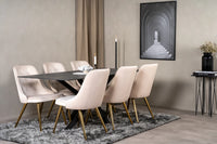 Spisestol Velvet Deluxe 2-pakk – beige