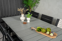 Spisegruppe Levels rektangulær 229 × 100 + spisestol 2-pakk – svart