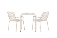 Kafégruppe Borneo & Peking 70 x 70 + 2-pakk spisestoler – beige