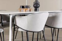 Spisegruppe Evelina & Silar 2-pakk 180 x 90 – grå og hvit