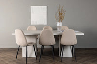 Spisegruppe Polar & Olga 2-pakk 200 x 90 – beige og hvit