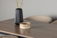Spisegruppe Berit & Tempe 140 x 80 – beige og valnøtt