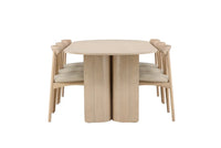 Spisestol Ven & Tyresö 2-pakk + Spisebord ovalt 220 x 100 – hvitvasket