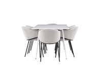 Spisegruppe Evelina & Silar 2-pakk 180 x 90 – grå og hvit