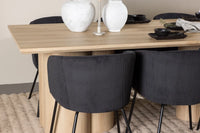 Spisegruppe Berit & Olivia 210 x 100 – svart og natur