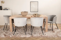 Spisegruppe Slider & Berit 170 x 95 – hvitvasket og grå