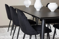 Spisestol 2-pakk + rektangulært spisebord 230 x 85 – svart