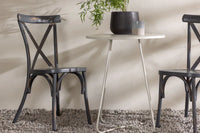 Spisestol Tablas & Bacong 2-pakk + kafébord ⌀60 – mørkegrå og beige