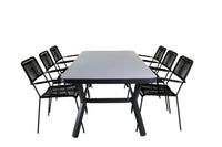 Spisegruppe Virya & Lindos 200 × 100 2-pakk – svart
