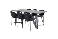 Spisestol Vault & Marina 2-pakk + Rektangulært spisebord 180 x 90 – svart