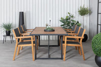 Spisestol Venice & ramme 2-pakk + rektangulært spisebord 200 × 100 – natur