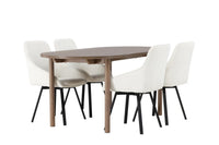 Spisestol Rosie & Andy 2-pakk – beige + Spisebord ovalt 180 x 90 – natur