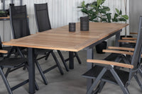 Posisjonsstol Panama 2-pakk + Rektangulært spisebord 152 x 90 – svart