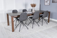 Spisegruppe Slider & Polar 170 x 95 + spisestol 2-pakk – natur og svart