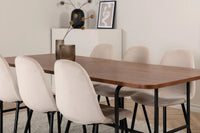 Spisegruppe Uno & Polar 200 x 90 + spisestol 2-pakk – natur og beige