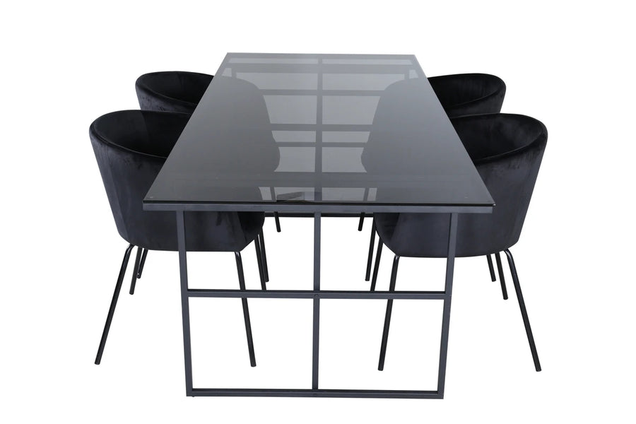Spisegruppe Berit & Leif 200 x 90 – svart