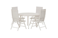 Spisestol Break & Giardini 2-pakk + Spisebord rundt Ø120 – beige