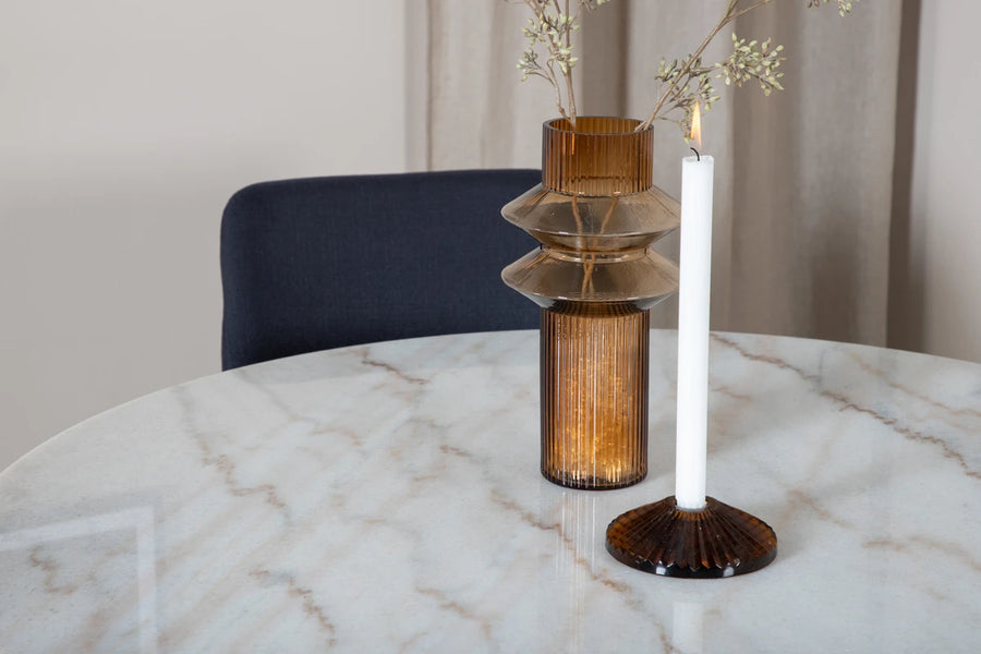 Spisestol Plaza & Estelle 2-pakk + Spisebord rundt ⌀106 – svart og hvit