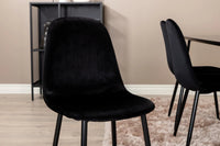 Spisegruppe Petra & Polar 190 x 90 + spisestol 2-pakk – svart