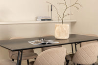 Spisegruppe Petra & Velvet 190 x 90 2-pakk – svart og beige