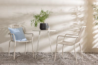 Spisestol Peking & Bacong 2-pakk + kafébord ⌀60 – beige