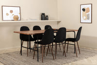Spisegruppe Uno & Polar 200 x 90 + 2-pakk spisestoler – natur og svart