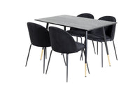 Spisestol 2-pakk + Rektangulært spisebord 120 x 85 – svart