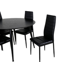 Spisestol Slim & Dipp 2-pakk + Spisebord rundt ⌀115 – svart