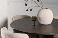 Spisegruppe Modesto & Olivia 2-pakk + Rund Spisebord ⌀110 – beige og mokka