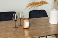 Spisestol Night & Isolde 2-pakk + Spisebord ovalt 180 x 90 – svart og natur