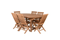 Spisestol Kenya 2-pakk + Spisebord ovalt 180 x 120 – natur